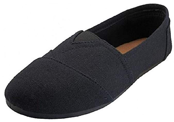 Easy USA Womens Canvas Slip on Shoes Flats