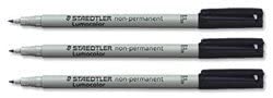 STAEDTLER 316 Lumocolor Pen Non-Permanent Fine 0.6mm Line Black Ref 316-9 [Pack 10]