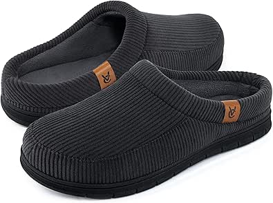 VeraCosy Men's Moccasin Slippers Comfy Soft Durable Slip-on Indoor Memory Foam House Shoes