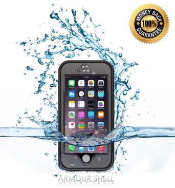#1 Best Waterproof iPhone 6 Case, Underwater Protective Phone Cover Premium Cases. Shockproof, Dustproof & Scratch Resistant Protection. FREE Bonus Charging Cable, Protect & Defend By Armour Shell.