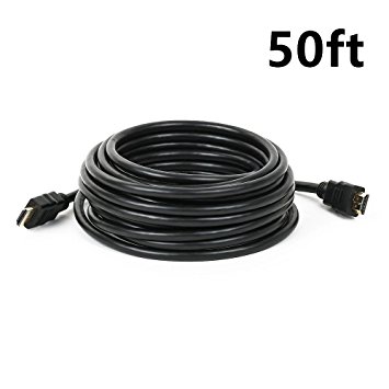 PrimeCables© 50ft HDMI Cable Support 3D HDTV 1080p Ethernet, HDMI 1.4 Cable with High Speed 10.2Gbps, 24K Gold Plated (50ft)