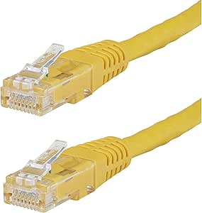 StarTech.com 3ft CAT6 Ethernet Cable - Yellow CAT 6 Gigabit Ethernet Wire -650MHz 100W PoE   RJ45 UTP Molded Category 6 Network/Patch Cord w/Strain Relief/Fluke Tested UL/TIA Certified (C6PATCH3YL)