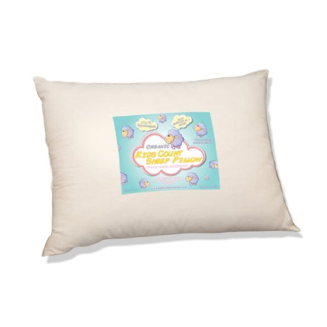 Organic Toddler Pillow by Kids Count Sheep. Hypoallergenic Washable. Pediatrician and Chiropractor Recommended for Children. (13 X 18 X 3) Wonderful Travel Pillow in the Car, Plane, Sleepovers and Nap Time. (Ages 2 and Up) Made in the USA.