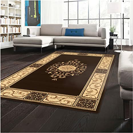 Superior Elegant Medallion Area Rug, 6' x 9', Midnight Blue