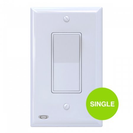 Single SnapPower SwitchLight - Light Switch Cover Plate With Built-In LED Night Light - Add Ambience Lighting To Your Home In Seconds - (Rocker, White)