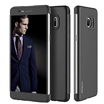 Galaxy Note 7 Case, ROCK [DR.V] -Black Translucent [Privacy Anti-Spy][Touchable Window][Anti-Scratch][Slim Fit][Ultra Thin][Touch Sensible][Hard PC TPU] Flip Protective Case For Samsung Galaxy Note 7