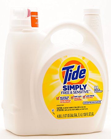 Tide Free Laundry Detergent (89 Loads, Free & Sensitive)