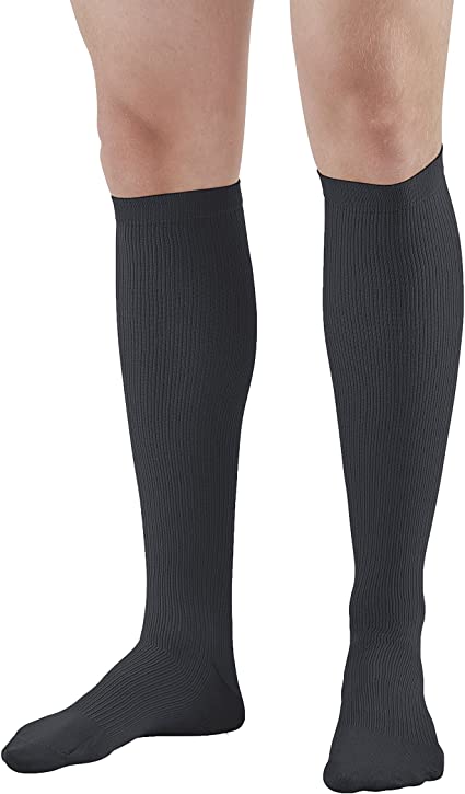 Ames Walker AW Style 100 Men's Dress 20 30mmHg Firm Knee High Socks Black Large