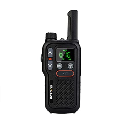 Retevis RB618 Walkie Talkie, PMR446 License Free, LED Flashlight, Dual PTT, VOX Hands-Free, LCD Squelch, Mini Walkie-Talkie, (1Pac Black)