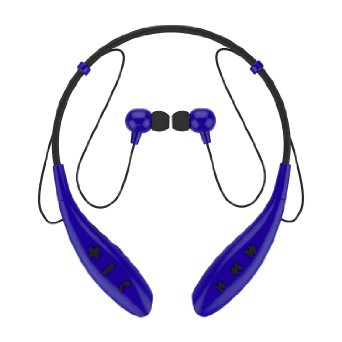 SoundPEATS Bluetooth Neckband Headset Stereo Wireless Sport Headphones for Running with Microphone (10 Hours Talk Time, Bluetooth 4.1,Noise Cancelling, Sweatproof) Q800 - Blue