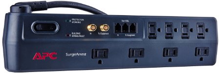 APC P8VT3 SurgeArrest 8-Outlet with Telephone and Coaxial Protection