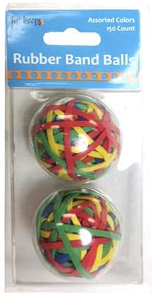 Pack of 2 Assorted Color Rubber Band Balls (75 Rubber Bands Per Ball)