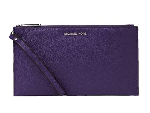 Michael Kors Women's Large Mercer Zip Clutch Leather Wristlet