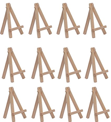 SL crafts 2.75 Inch By 4.7 Inch Mini Wooden Easels Display (Pack of 12 Easels)