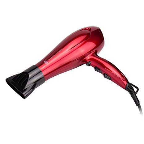 Negative Ionic Hair dryer 1875W with Styling Concentrator Nozzle and Cold Shot Button 2 Speeds 3 Heat Settings Salon Professional Hair Blow Styling Tool