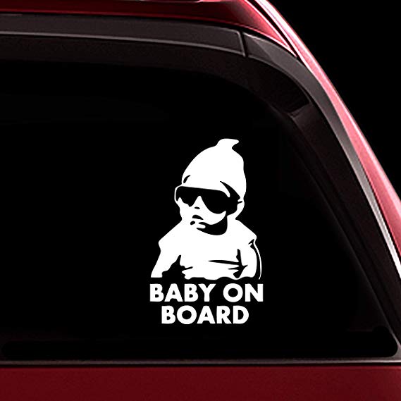 TOTOMO Baby on Board Sticker - Funny Safety Caution Decal Sign with Carlos from The Hangover for Cars Windows and Bumpers ALI-001