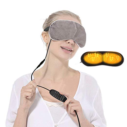 Heated Eye Mask,Ubit Cotton Eye Mask,Warming Night Massage Mask,Electric USB Heated Hot Pads,Adjustable Temperature Control for Men and Women
