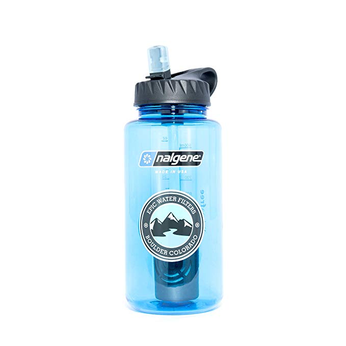 Epic Nalgene OG | Water Filtration Bottle | Wide Mouth 32 oz | American Made Bottle | USA Made Filter Removes 99.99% of Tap Water Contaminants Lead Chlorine Chromium 6 Arsenic Chloroform