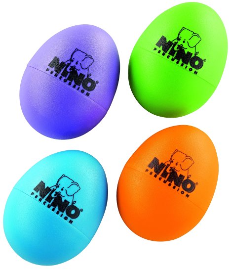 Nino Percussion NINOSET540-2 Four Piece Plastic Egg Shaker Set with Assorted Colors (VIDEO)