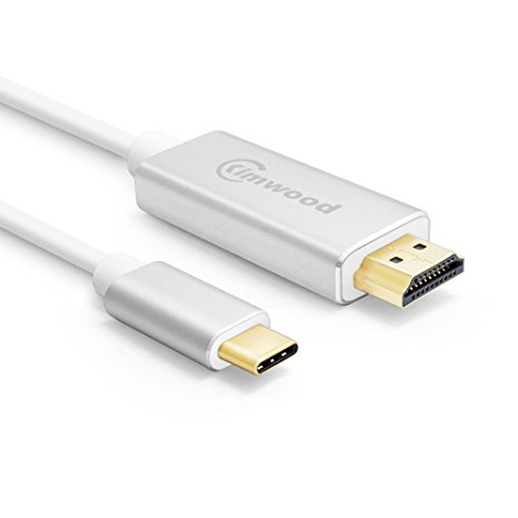 USB C to HDMI, Kimwood 4K@60HZ Type C to HDMI Adapter Cable(Thunderbolt 3 Compatible) 6ft for Galaxy S8/Note 8, 2017/2016 Macbook Pro, Chromebook Pixel, HP Spectre x360, iMac 2017 etc.