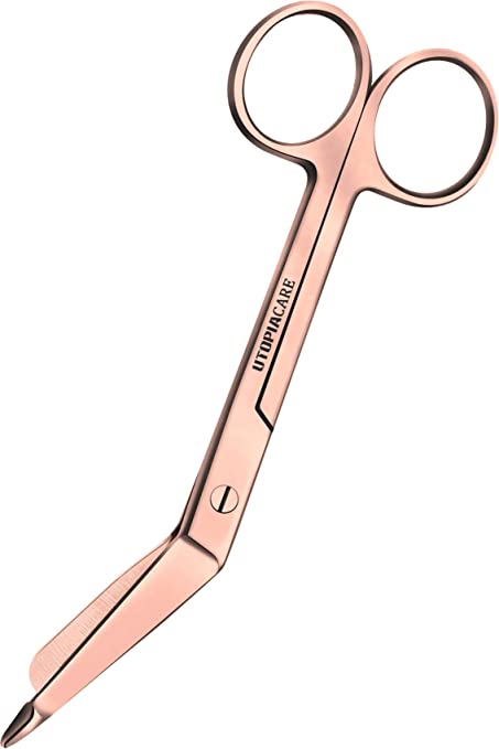 Utopia Care Medical and Nursing Lister Bandage Scissors 5.5" - Stainless Steel - Perfect for Surgeries, Medical Care and Home Nursing (Rose Gold)