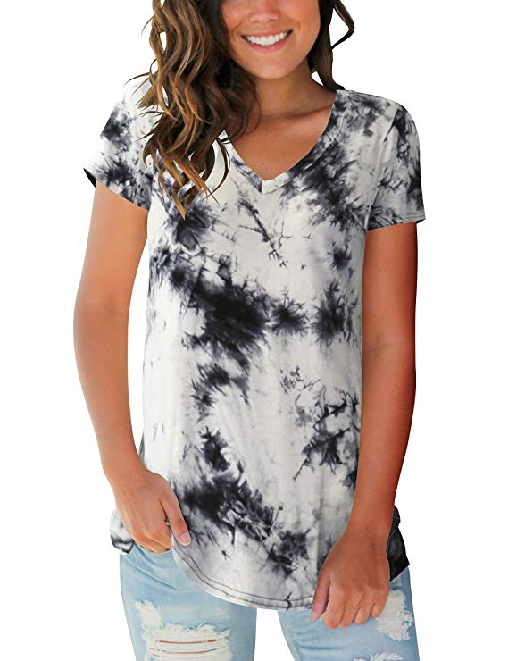 Womens Tops V Neck Tee Casual Short Sleeve and Long Sleeve T Shirts