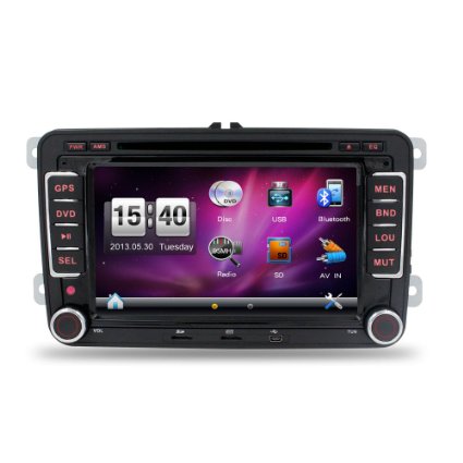 Bosion Stereo Car DVD GPS Player Window Ce 6.0 Os for VW Sagitar Jatta Jetta Passat Color Black 7 Inch with Camera & Canbus &Map card