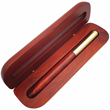 [Fine Copper   Rosewood] Ballpoint Pen Writing Set with Handcrafted Rosewood Gift Box, IDEAPOOL Luxury Elegant Gift Pen Set for Signature Executive Business