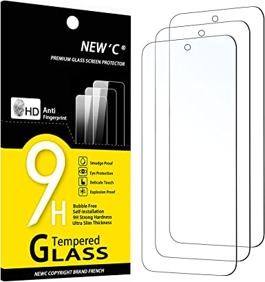 NEW'C 3 Piezas, Protector Pantalla para Samsung Galaxy A53 5G, Antiarañazos, Antihuellas, Sin Burbujas, Dureza 9H, 0.33mm Ultra Transparente, Vidrio Templado Ultra Resistente