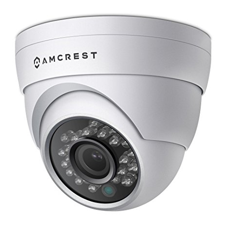 Amcrest Full HD 1080P 1920TVL Dome Outdoor Security Camera (Quadbrid 4-in1 HD-CVI/TVI/AHD/Analog), 2MP 1920x1080, 65ft Night Vision, Metal Housing, 3.6mm Lens 85° Viewing Angle, White (AF-2MDT-36W)