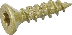 Power Pro Premium One Multi-Material Flat Head Screws, Epoxy Coated Steel, Fasten in Wood, Metal, Concrete, Drywall and Plastic, Bronze, #6 x 5/8 inch, Box of 50 Screws