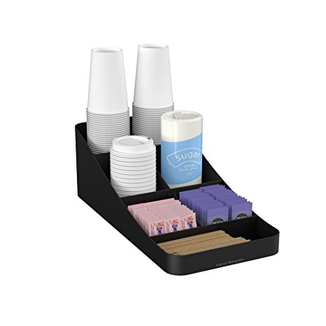 Mind Reader Trove' 7 Compartment Coffee Condiment Organizer, Black