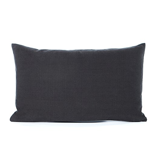 12" X 20" Solid Charcoal Gray Lumbar / Oblong Throw Pillow Cover