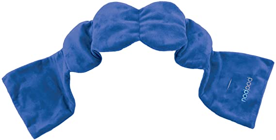 Nodpod Bead Filled Sleep Mask & Eye Pillow | Patented Light Blocking Designs for Sleeping, Travel & Relaxation | Machine Washable, BPA Free Gel Microbeads (Blue)