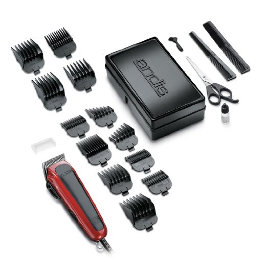 Andis Easy Cut 20-Piece Haircutting Kit, Red/Black (75360)