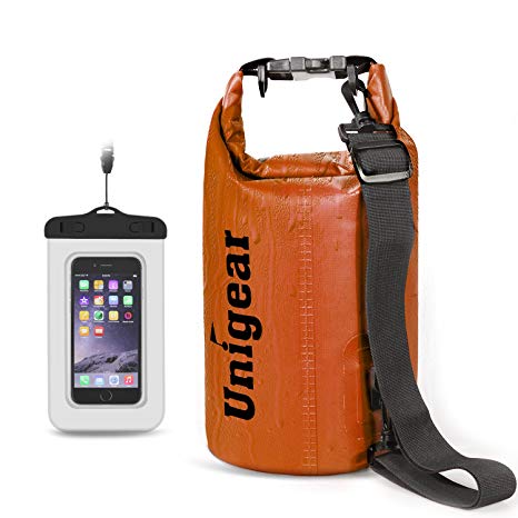 Unigear 2L/5L/10L/20L/30L/40L 600D Dry Bag Sack, Waterproof Floating Dry Gear Bags for Boating, Kayaking, Fishing, Rafting, Swimming and Camping with Waterproof Phone Case