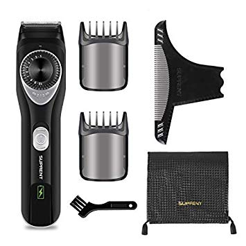 SUPRENT Beard Trimmer Men Adjustable Beard Trimmer for Men with Li-ion Battery Fast USB Charge and Long-Lasting Use for 20 Built-in Adjustable Precise Lengths with Travel Bag and Comb