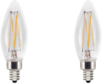 Cree 60W Equivalent Daylight (5000K) B11 Candelabra Exceptional Light Quality Dimmable E12 LED Light Bulb (2-Pack)