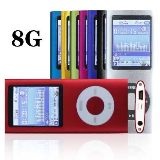 G.G.Martinsen 8 GB Portable MP3/MP4 Player with Multi-lingual OS , Multi-Functional MP3 Player / MP4 Player with Mini USB Port, Voice Recorder , Media Player , E-book reader (Red)