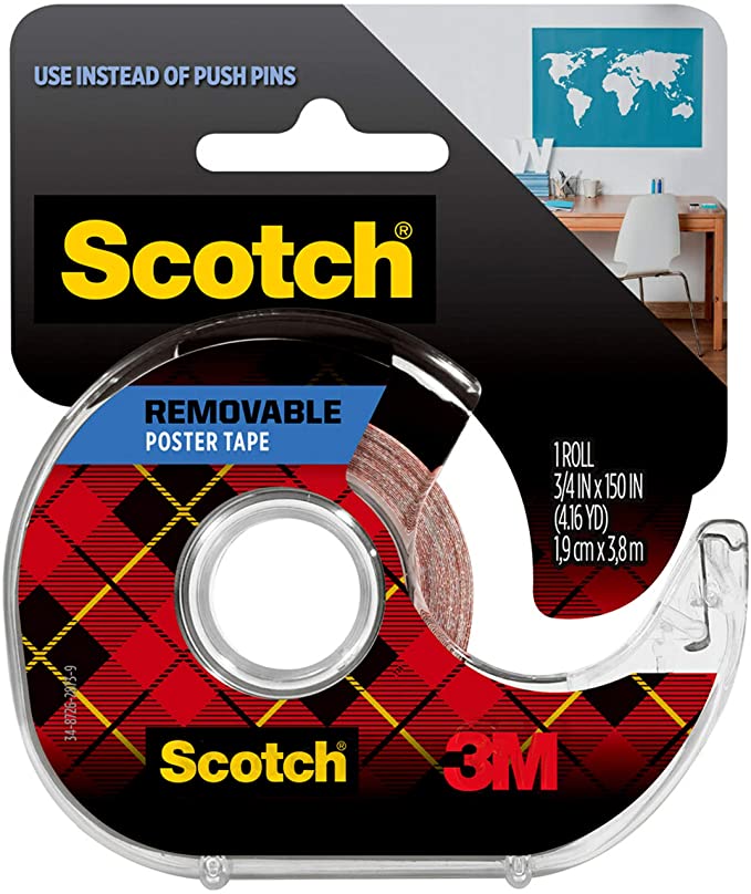 Scotch Removable Poster Tape 1.9cm x 3.8m 109