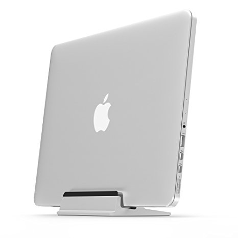 UPPERCASE KRADL Pro Small Profile Aluminum Vertical Stand for Retina MacBook Pro 13" or 15", Silver/Black