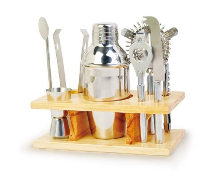 Home Bar Set Cocktail Tool Kit Mini Accessories Mixer Shaker Portable Holder Wet Set-Up Contemporary