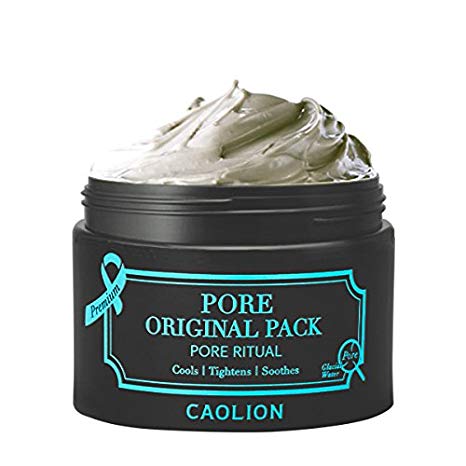 Caolion Premium Pore Original Pack - Tightens Enlarged Pores, Calms Troubled Skin, Eliminates Impurities and Sebum - 1.76 oz.