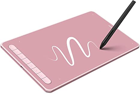 Drawing Tablet Graphic Pad - 10x6 XP Pen Deco L Digital Art Tablet with 8 Shortcuts, 8192 Battery-Free Stylus Processed by Smart X3 Chip, 8.8mm Ultrathin, Compati with Computer, Android, Mac(Pink)