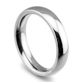 Bright and High Strength Domed Titanium Ring Classic Wedding Bands White Couple Ring 4mm