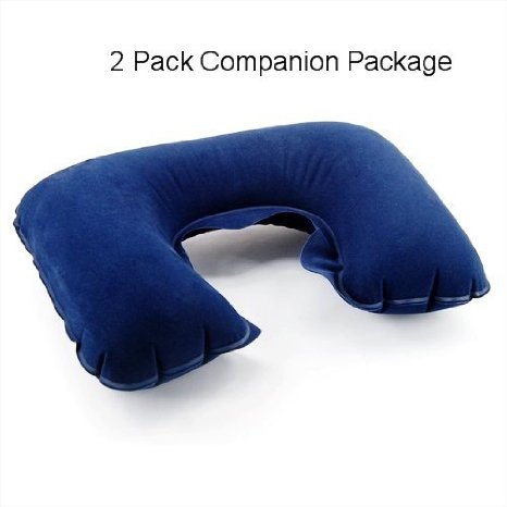 2 Pack Inflatable Travel Neck Cushion Pillow Supports Head & Neck