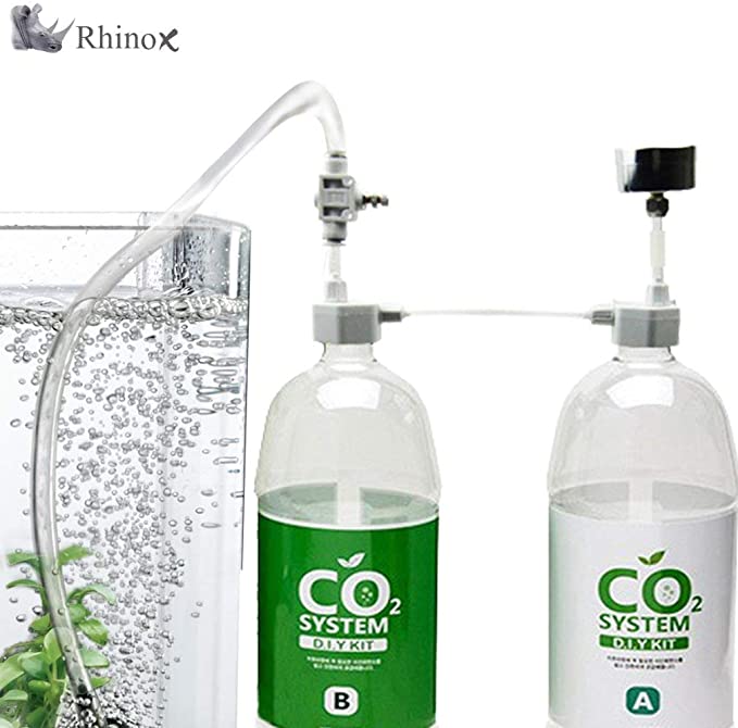 Rhinox DIY Pressurized CO2 System, CO2 Generator Kit, Includes Caps, Valves, 3-Way Connector, Tubing and Pressure Gauge, Creates a Healthy Underwater Habitat for Aquatic Pets and Plant