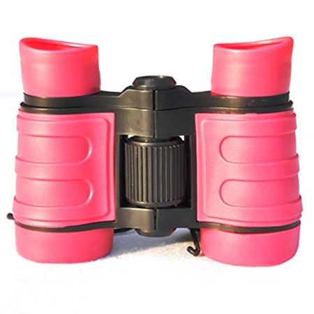 VanFn Toy Binoculars, Rubber 4x30mm Adjustable Mini Lightweight Binoculars for Kids, Compact Binoculars For Childrens Outdoor Camping, Telescope Toys, Children Educational Gifts, Colors Optional
