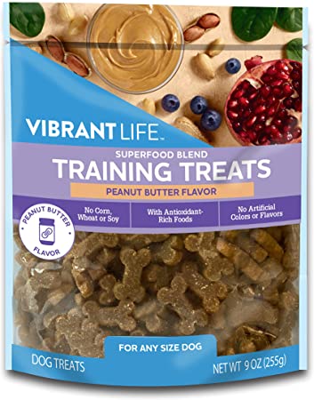 Vibrant Life Training Treats Peanut Butter Flavor Superfood Blend (1) 9oz Bag