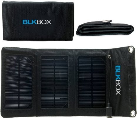 Portable Solar Charger- 5W BLKBOX Portable Folding Solar Kit Solar Charges Phones Android Phones GoPros or Anything with a USB Connection 5-Watt Solar Charger